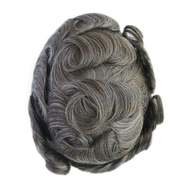 Men's Leather Hand Crochet V Needle Hairpiece Men's Wig