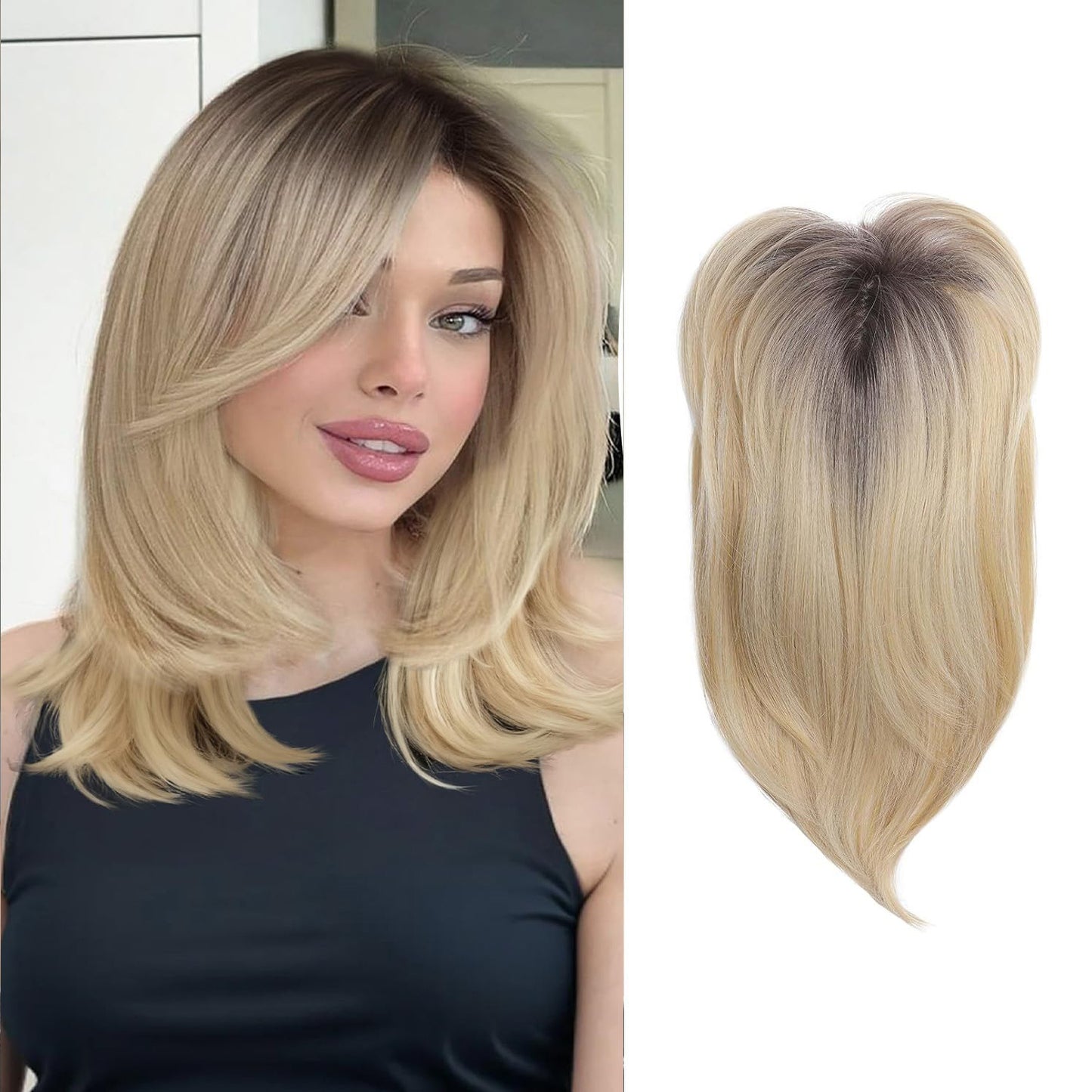 Head Hair Supplementing Piece Set Chemical Fiber Dome Hairpiece Wig