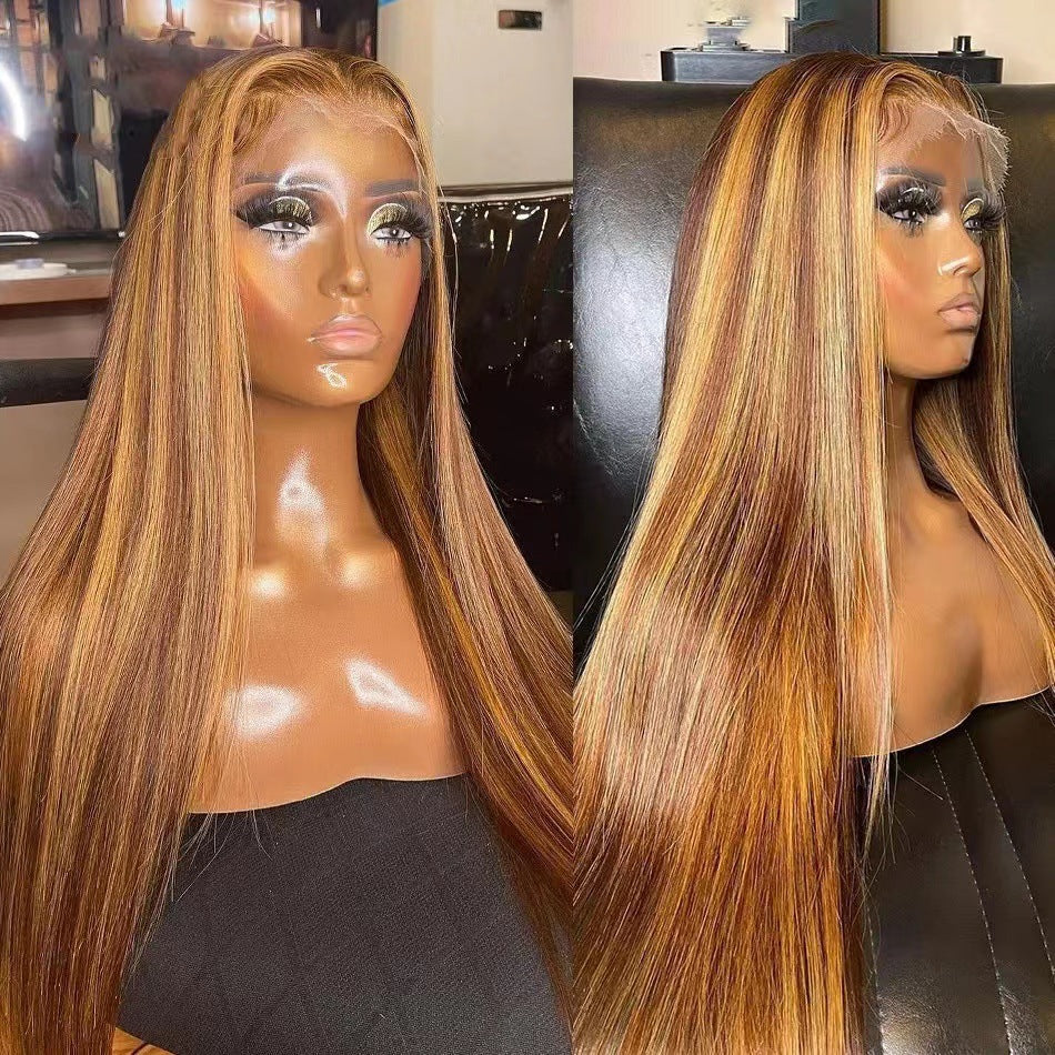 Women's Front Lace Small Sheath Hair Head Long Straight Wig