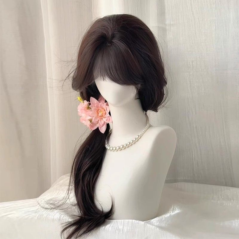 Hair Big Wave Natural Air Bangs Wig Long Curls