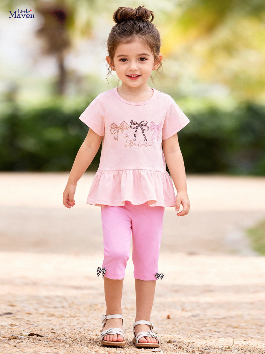 Glamorous Children's Summer Cute Short Sleeve Children's Suit
