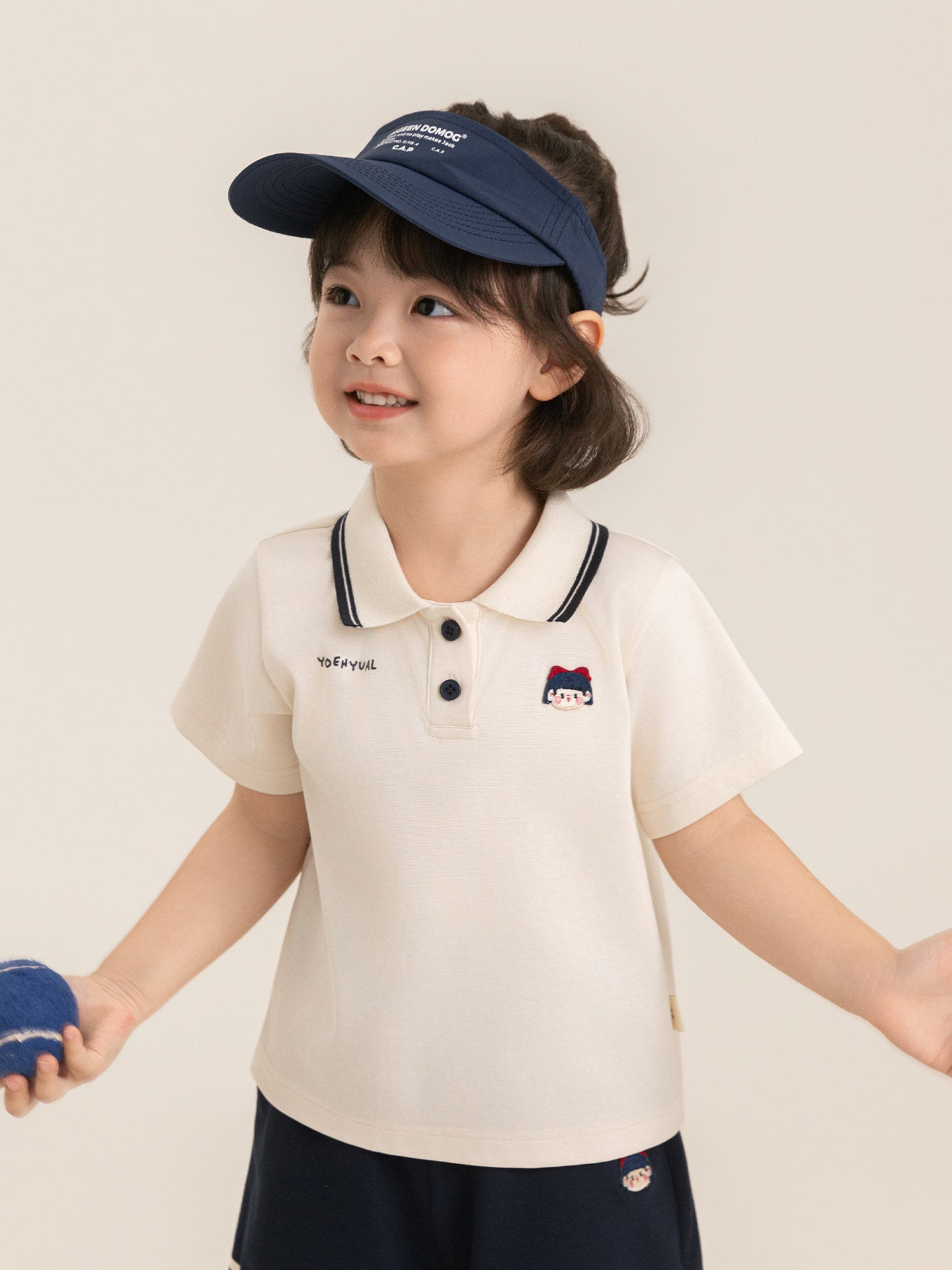 Children's Sports Suit Collar Short Sleeve Cool Shorts Preppy Style Top Children's T-shirt