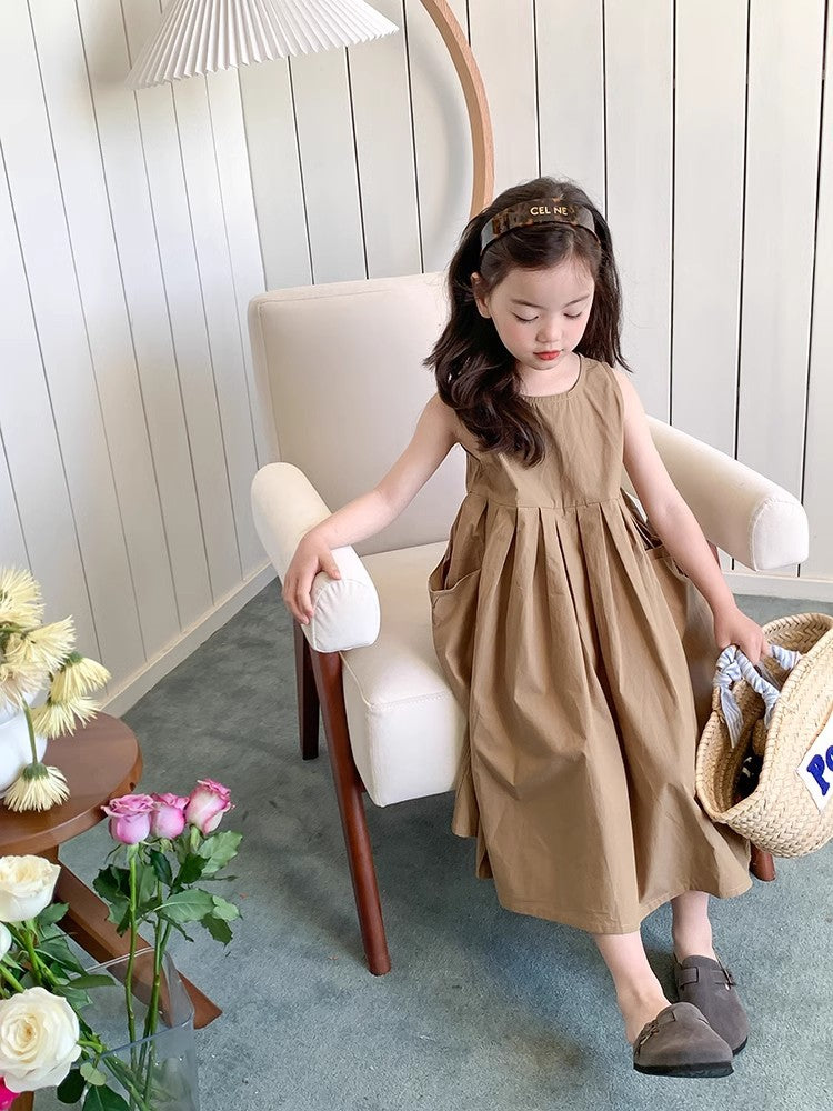 Children's Sleeveless Princess Summer Cotton Large Skirt Children's Dress