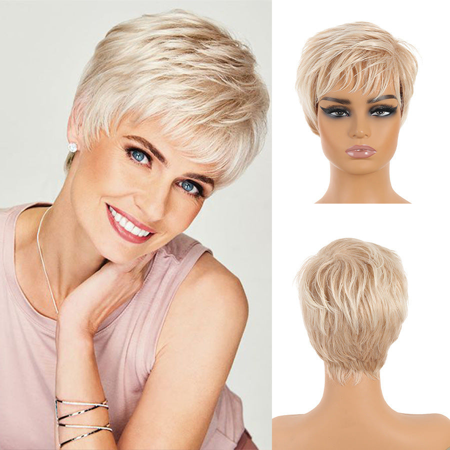 Women's Synthetic Fluffy Cut Natural Daily Color Wig Short Straight Hair