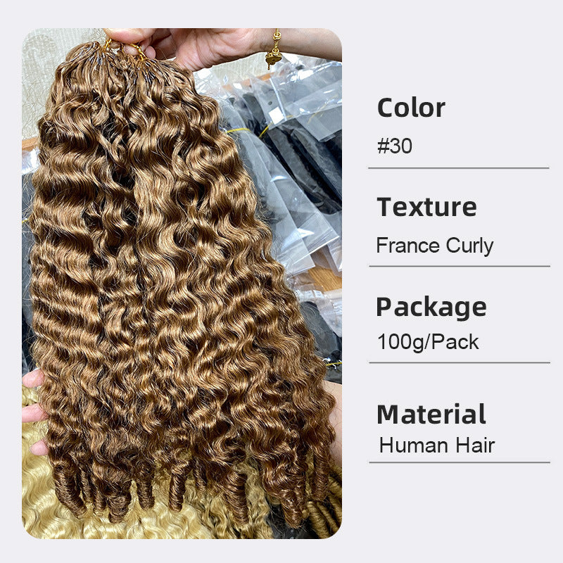 Casual Charming Crochet Human French Roll Real Hair Wig