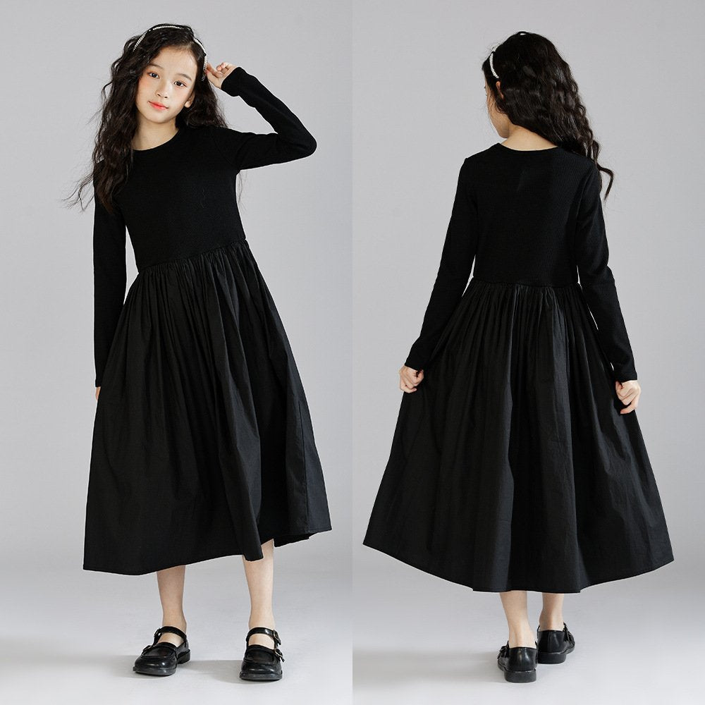 School Long Show Thin Black Bottoming Skirt Children's Dress