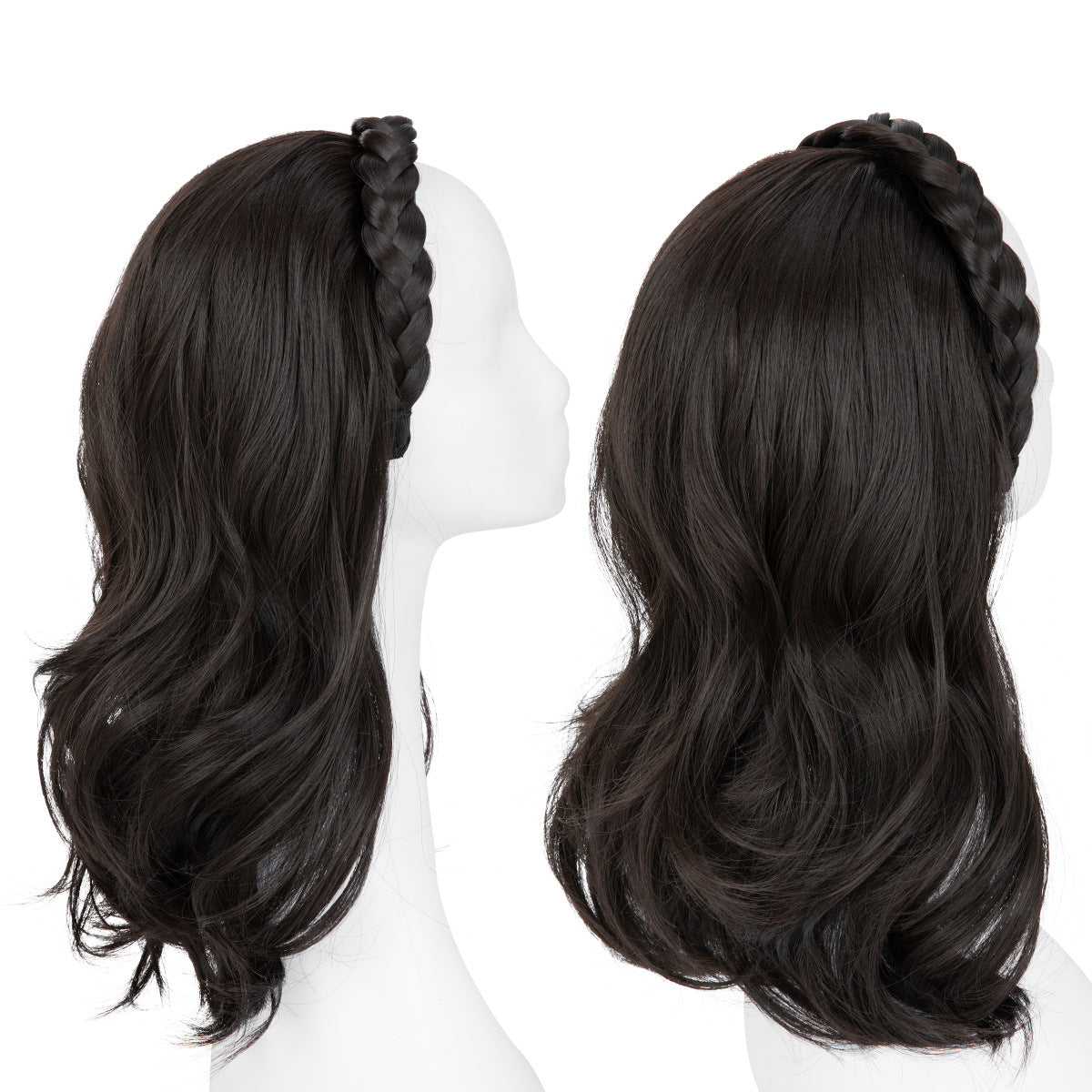 Plaits Headband One-piece Hair Replacement Curly Wig Long Curls