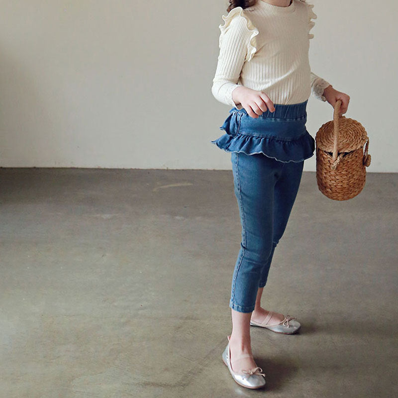 Spring Jeans Strawberry Shan Double Layer Children's Pants