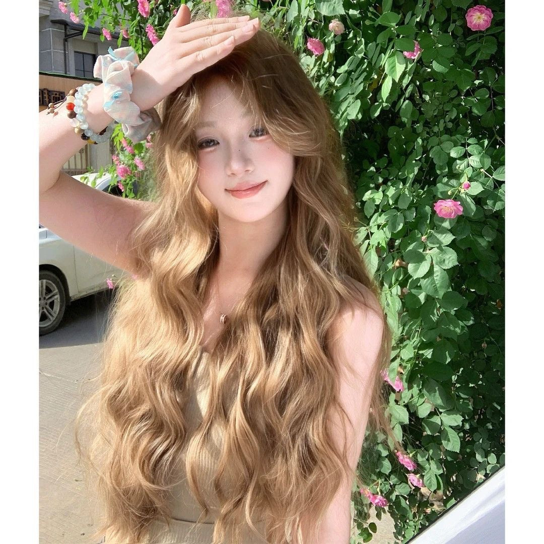 Women's Mid-length Lazy Curly Egg Roll Natural Simulation Water Ripple Head Wig Long Curls