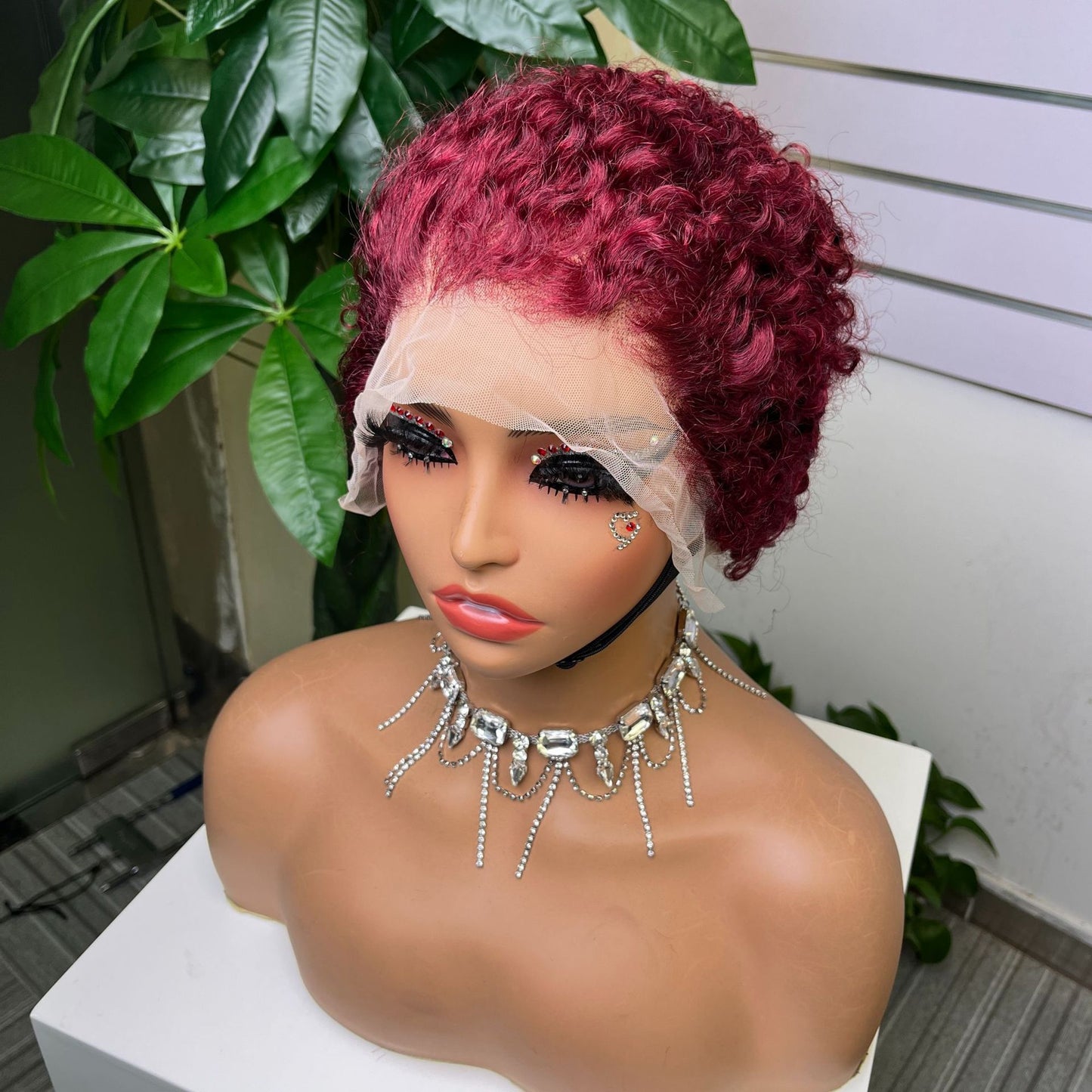 Human Front Lace Elf Short Curly Side Real Hair Wig