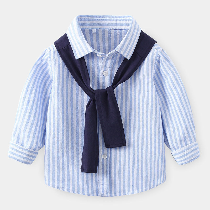 Simple Fashion Casual Long-sleeved Comfortable Western Style Harness Children's Shirt