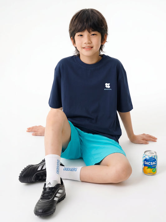 Children's American Sports Boys Cotton Breathable Short-sleeved Medium Children's T-shirt