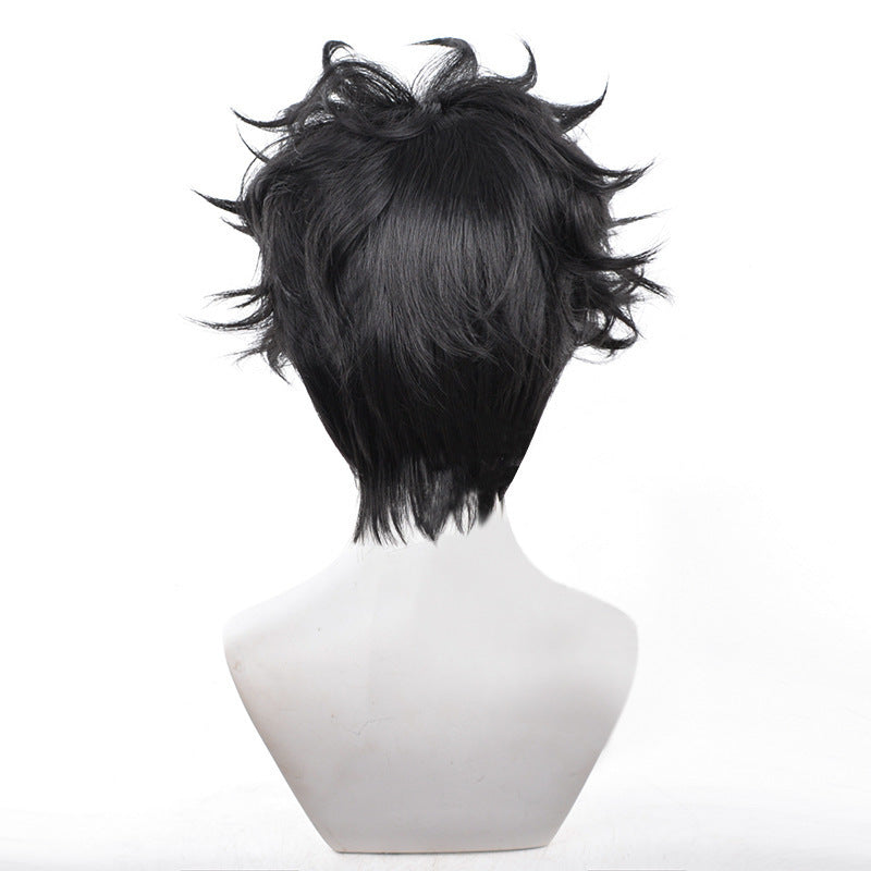 Supernatural Armed Black Top Short Hair Bold Cos Wig