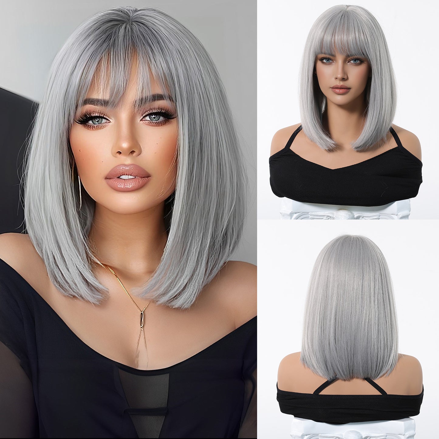Champagne Brown Younger Fashion Head Natural Wig Short Straight Hair