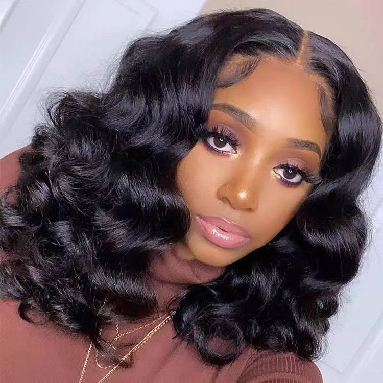 Women's Fiber Chemical Full-top Small Wave Wig Short Curly Hair