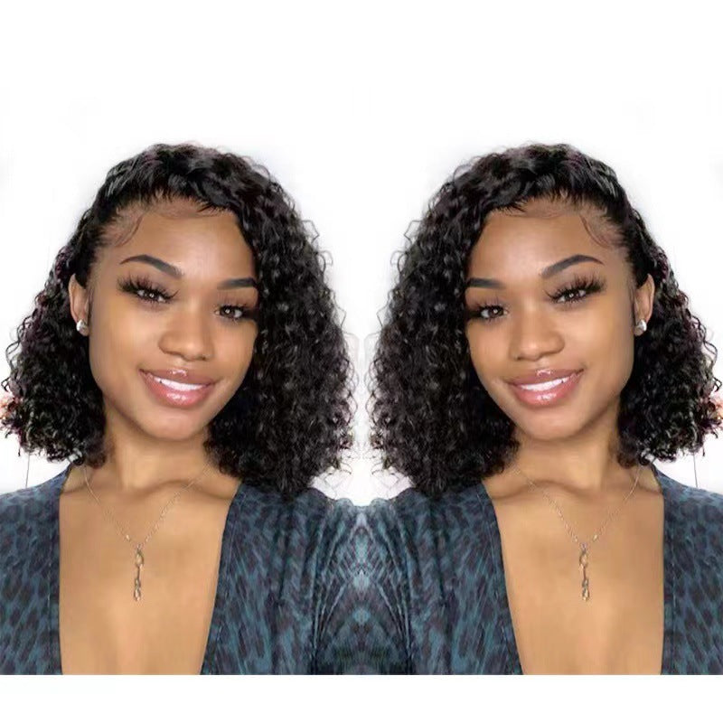 Versatile Women's Sheath African Small Mid-length Wig Short Curly Hair