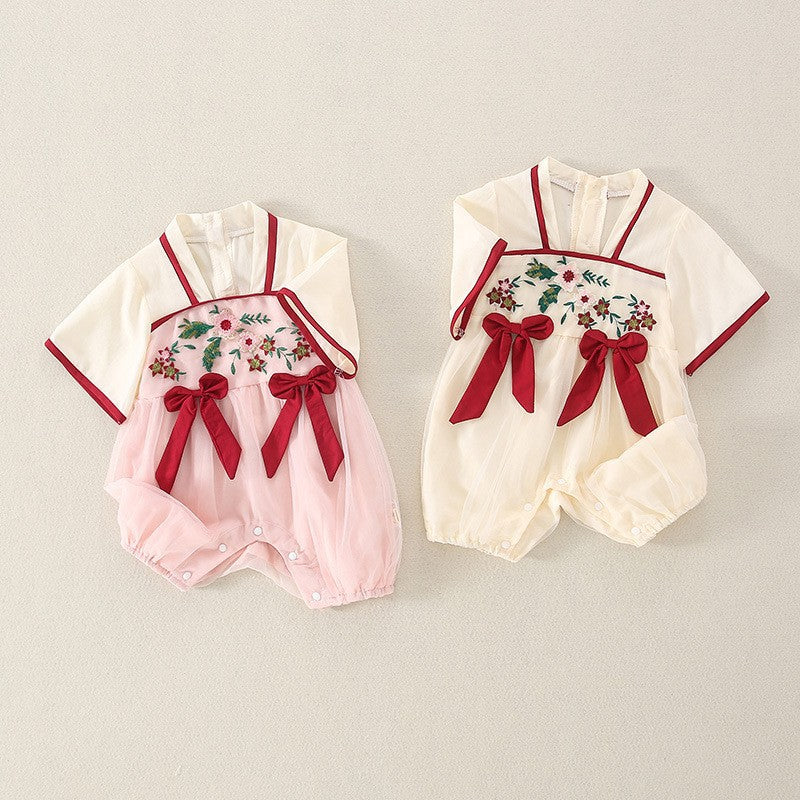 Summer Wear Thin Chinese Style Jumpsuit Western First Month Old Jumpsuit, Climbing Suit