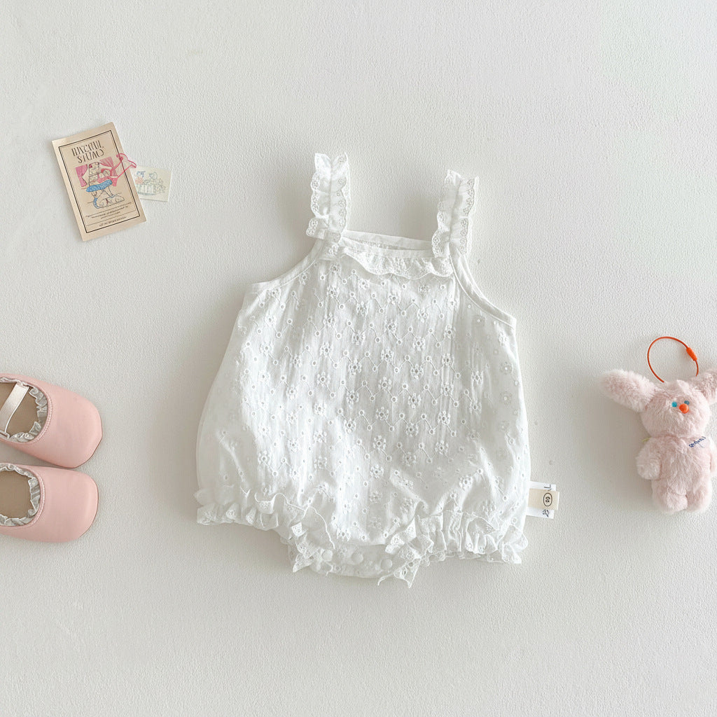 Korean Style Cute Western Lace Sling Romper Jumpsuit, Climbing Suit