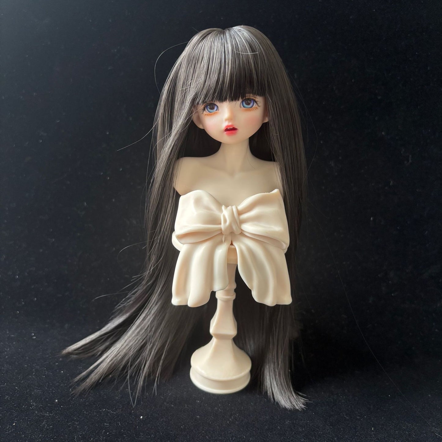 Soft Silk Optional Bangs Long Straight Hair Points Doll Head Cos Wig
