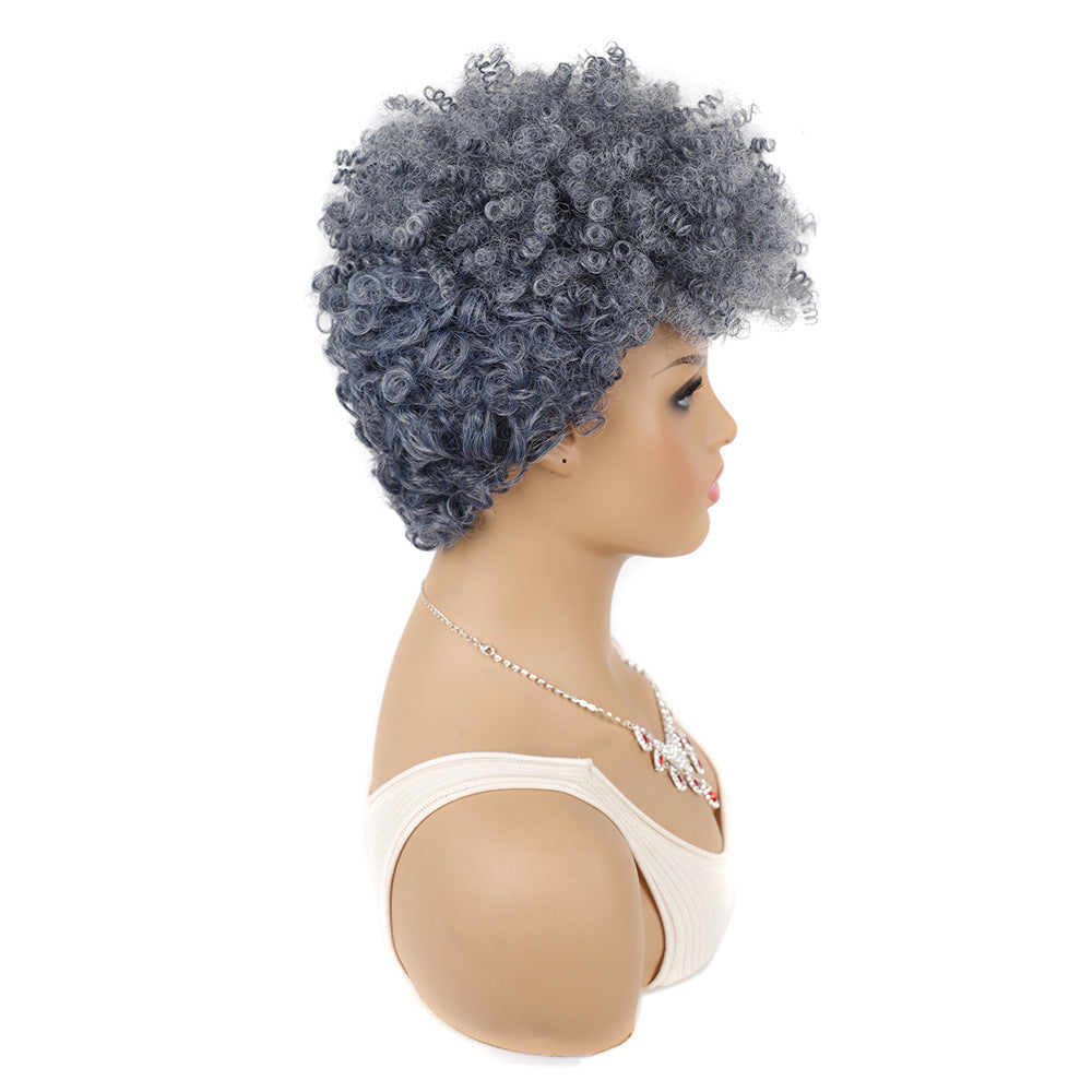Women's African Dreadlocks Head Sleeve Curved Small Curly Wig Long Curls