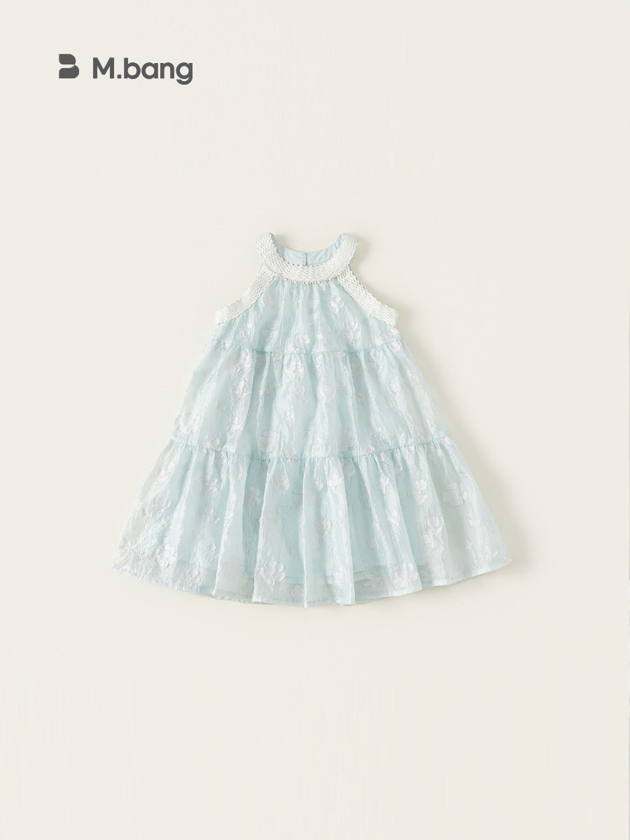 Children's Vacation Style Summer Sleeveless Braces Skirt Children's Dress