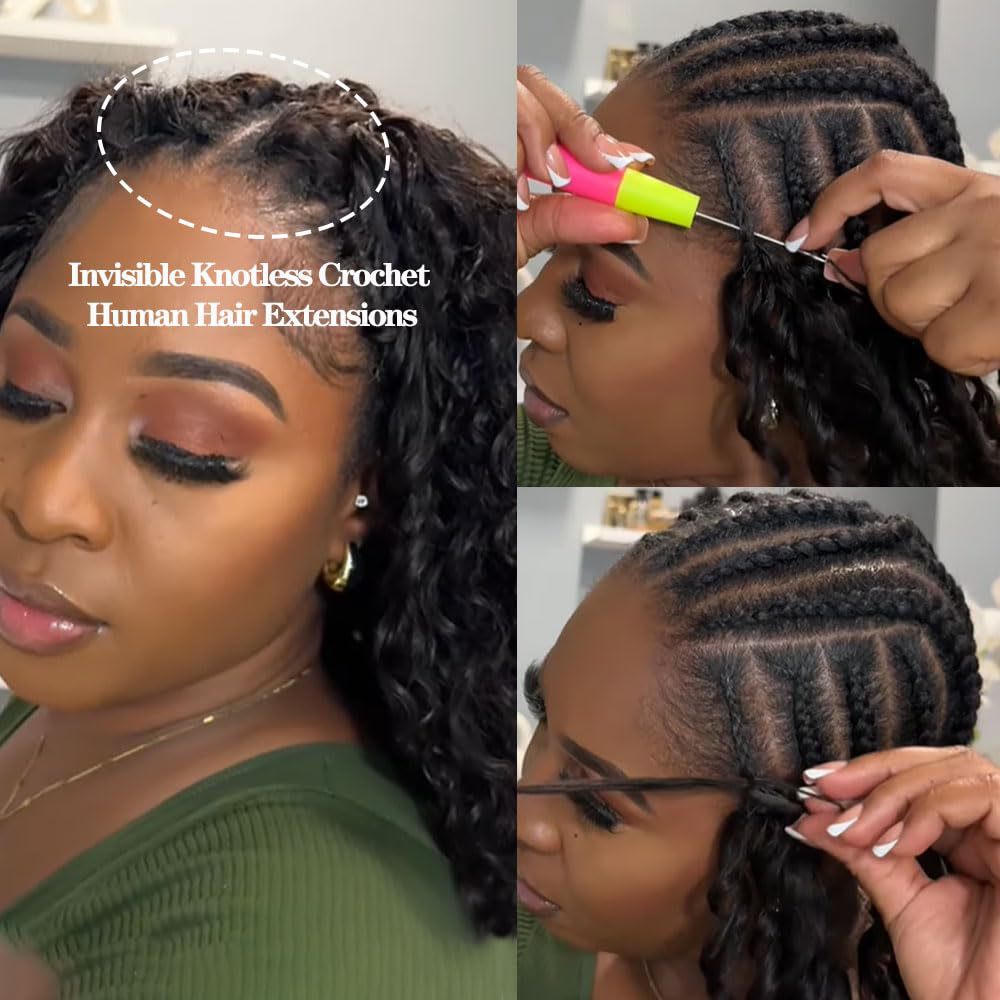 Feather Extension Qu Human Crochet Knotless Real Hair Wig