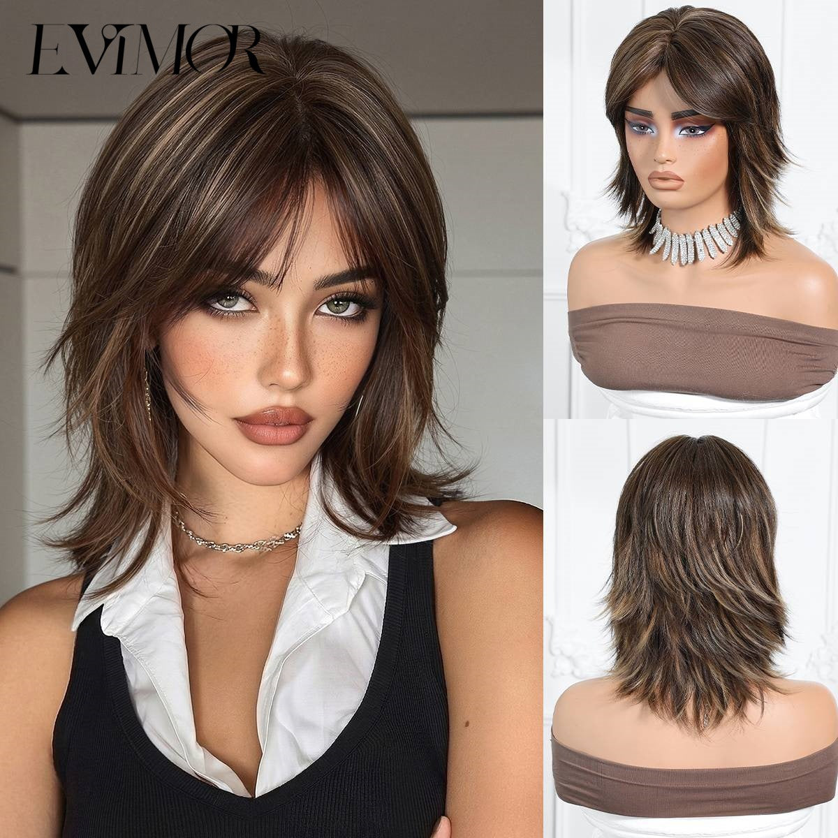 High Level Wolf Tail Neutral Trendy Short Anchovy Head Chemical Cos Wig