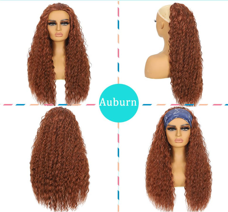 Women's Black Small Curly Hair Three-in-one Synthetic Wigs Wig Long Curls