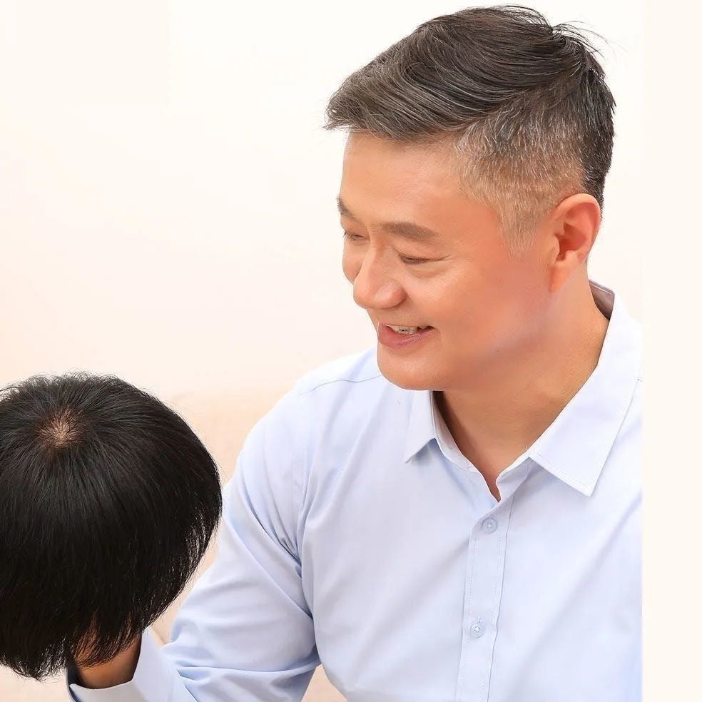 Men's Set All Real Hair Natural Realistic Short Lightweight Breathable Men's Wig
