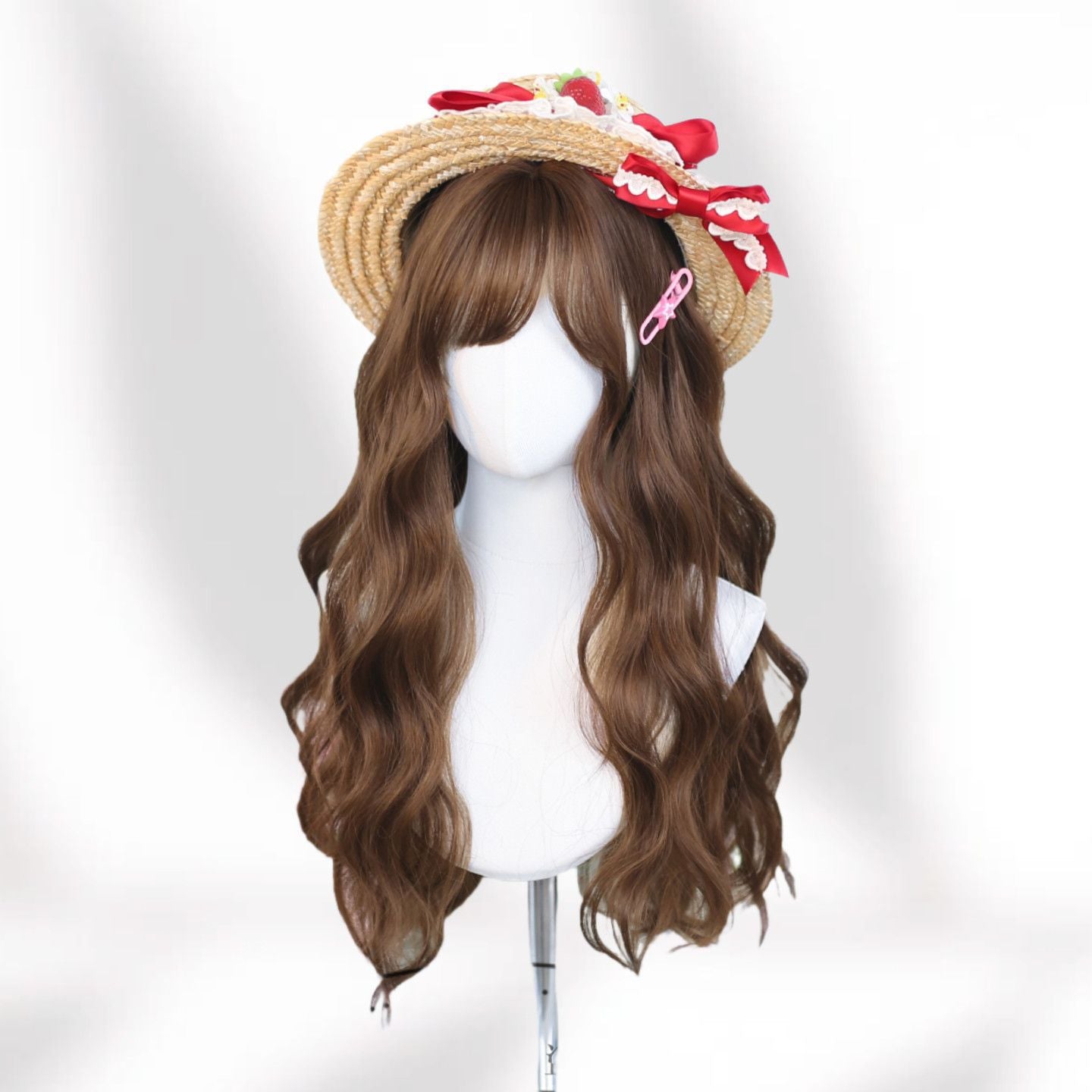 Korean Cute Air Bangs Big Wave Curly Hair Fiber Wig Long Curls
