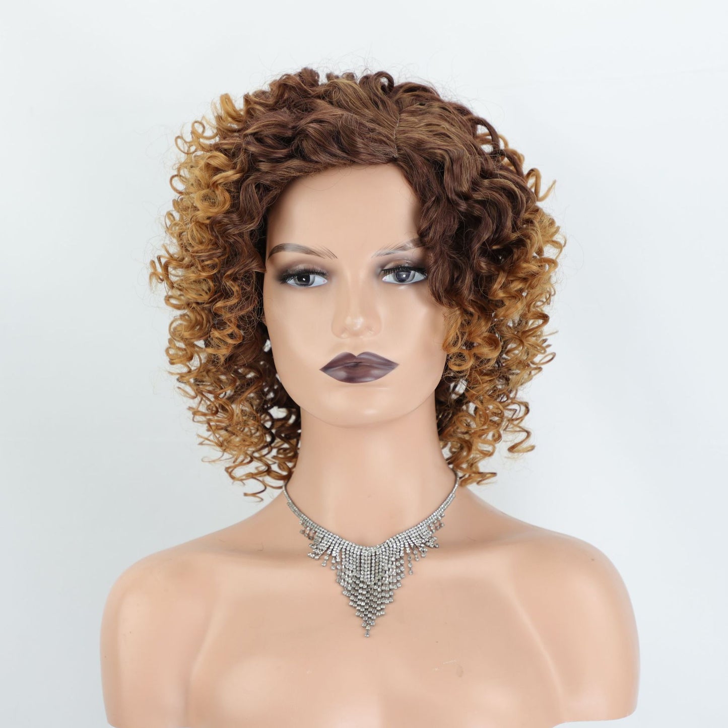 Women's African Volume Chemical Fiber People Sheath Wig Short Straight Hair