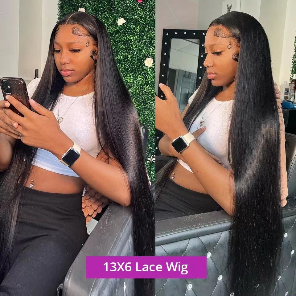 Classy Casual Front Lace Headgear Findings Long Straight Wig