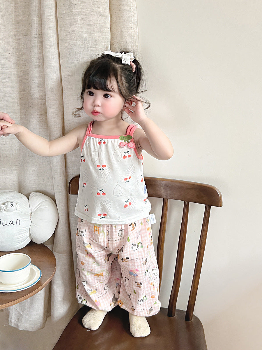 Cartoon Anti Mosquito Casual Outer Wear Trousers Pajama Korean Children's Pants