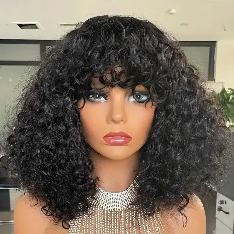 Women's Overseas African Small Explosion Headband Bangs Fluffy Wig Short Curly Hair