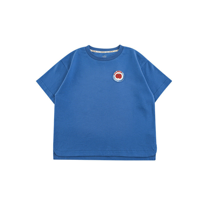 Wu Boy's Summer Fruit Short-sleeved Round Neck Loose Casual Children's T-shirt