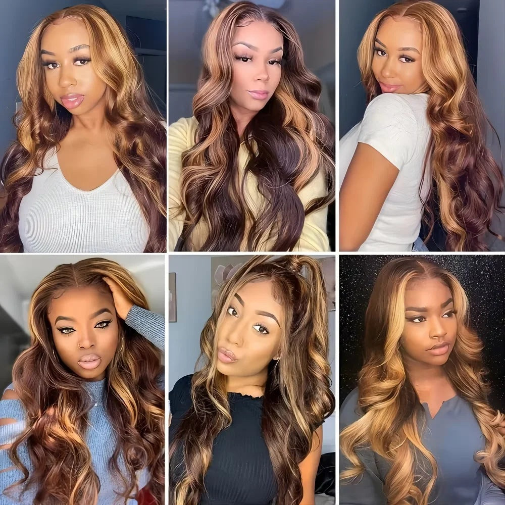 Color Highlight Big Wave Curly Hair Wig Long Curls