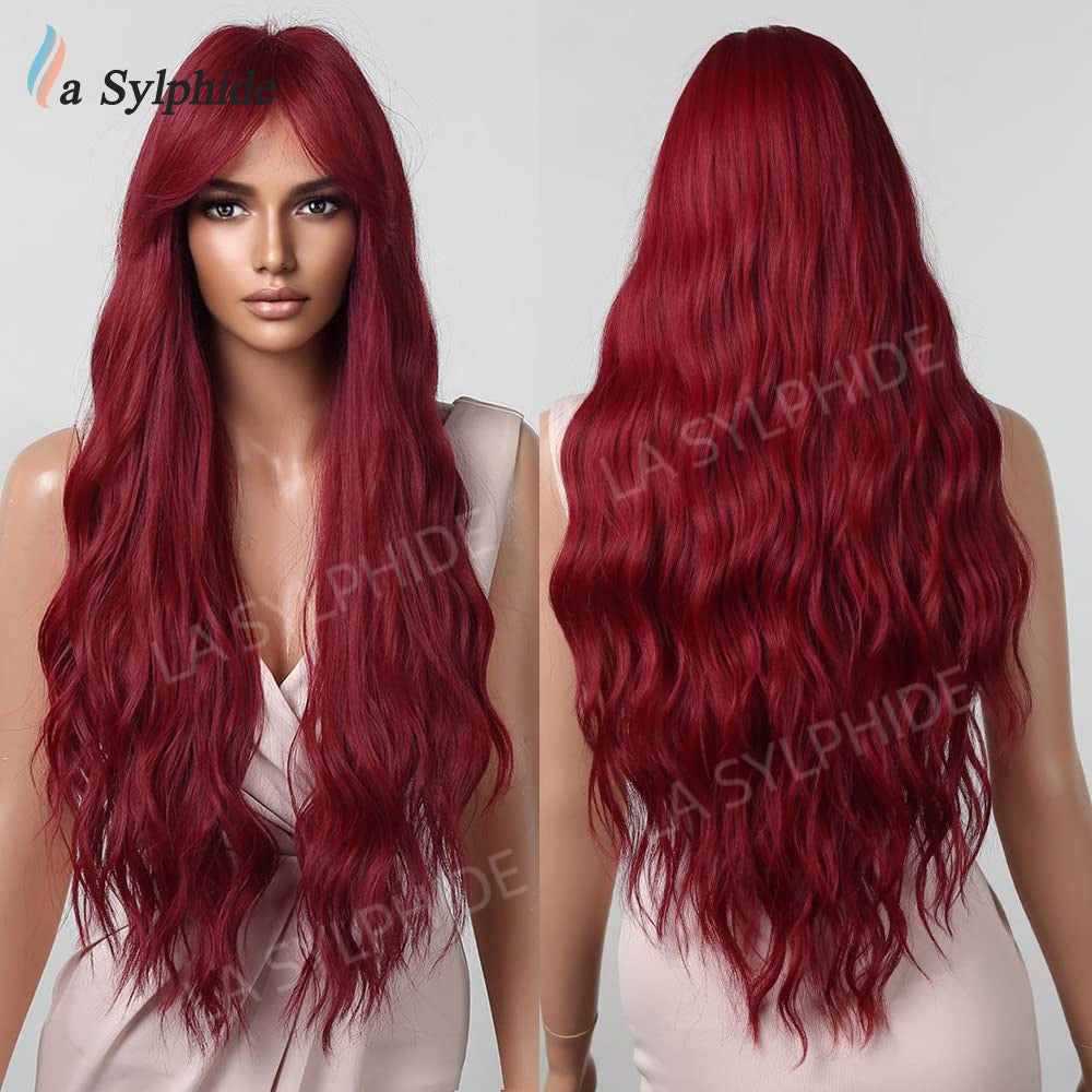 Hair Red Orange Brown Rose Net Matte Wig Long Curls