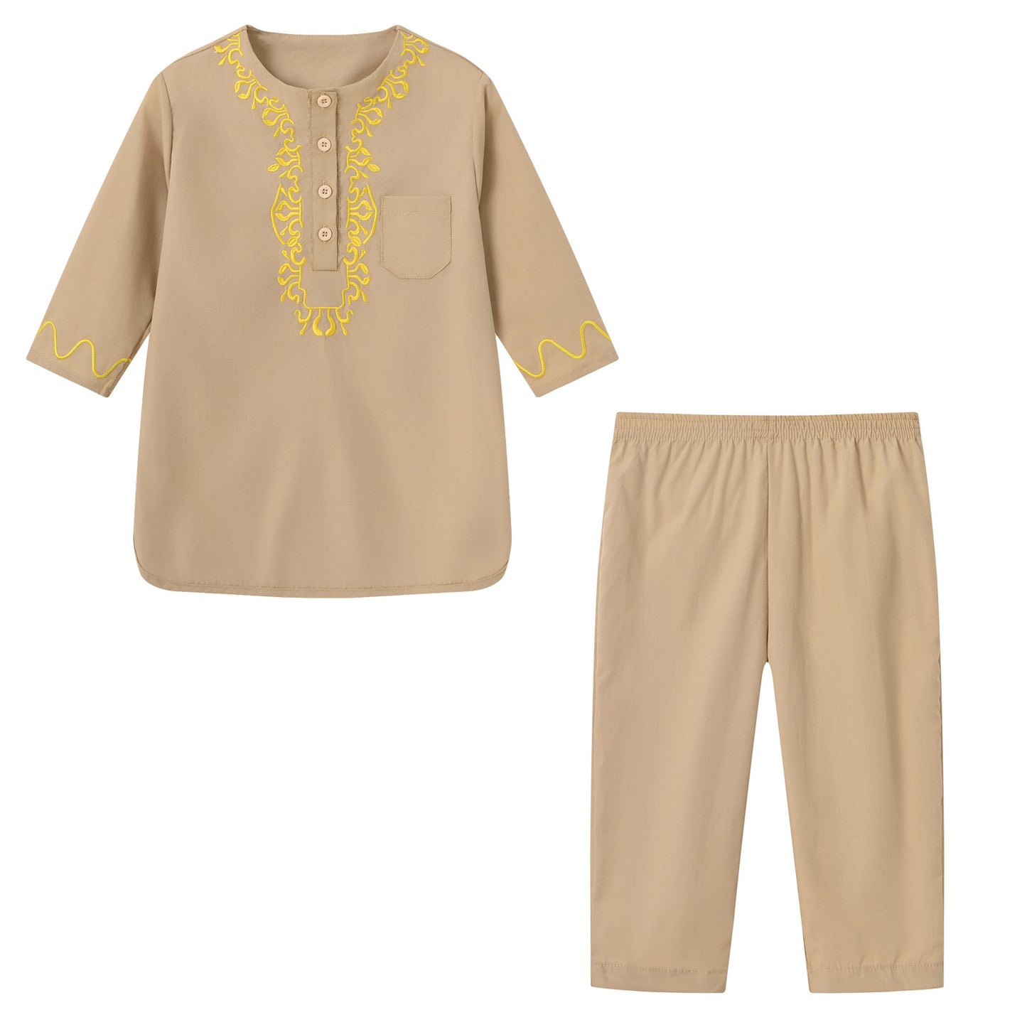 Children's Clothing Embroidered Pattern Button Round Tie Children's Suit