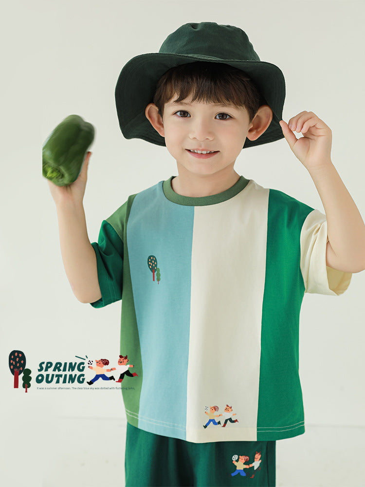 Short-sleeved Loose Casual Shorts Anti Mosquito Children's T-shirt