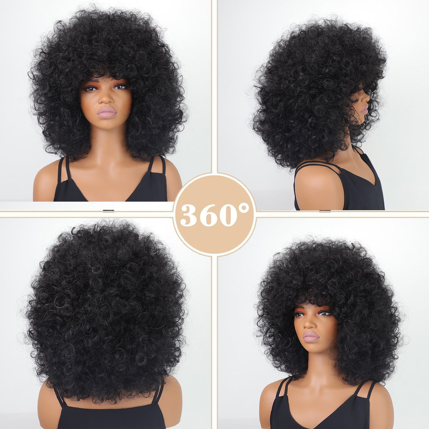 Women's Afro African Small Synthetic Wigs Wig Short Curly Hair