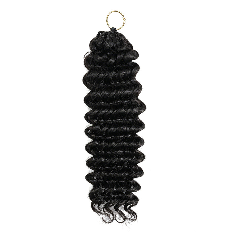 Glamorous Human Crochet Knitting Feather Extension Real Hair Wig