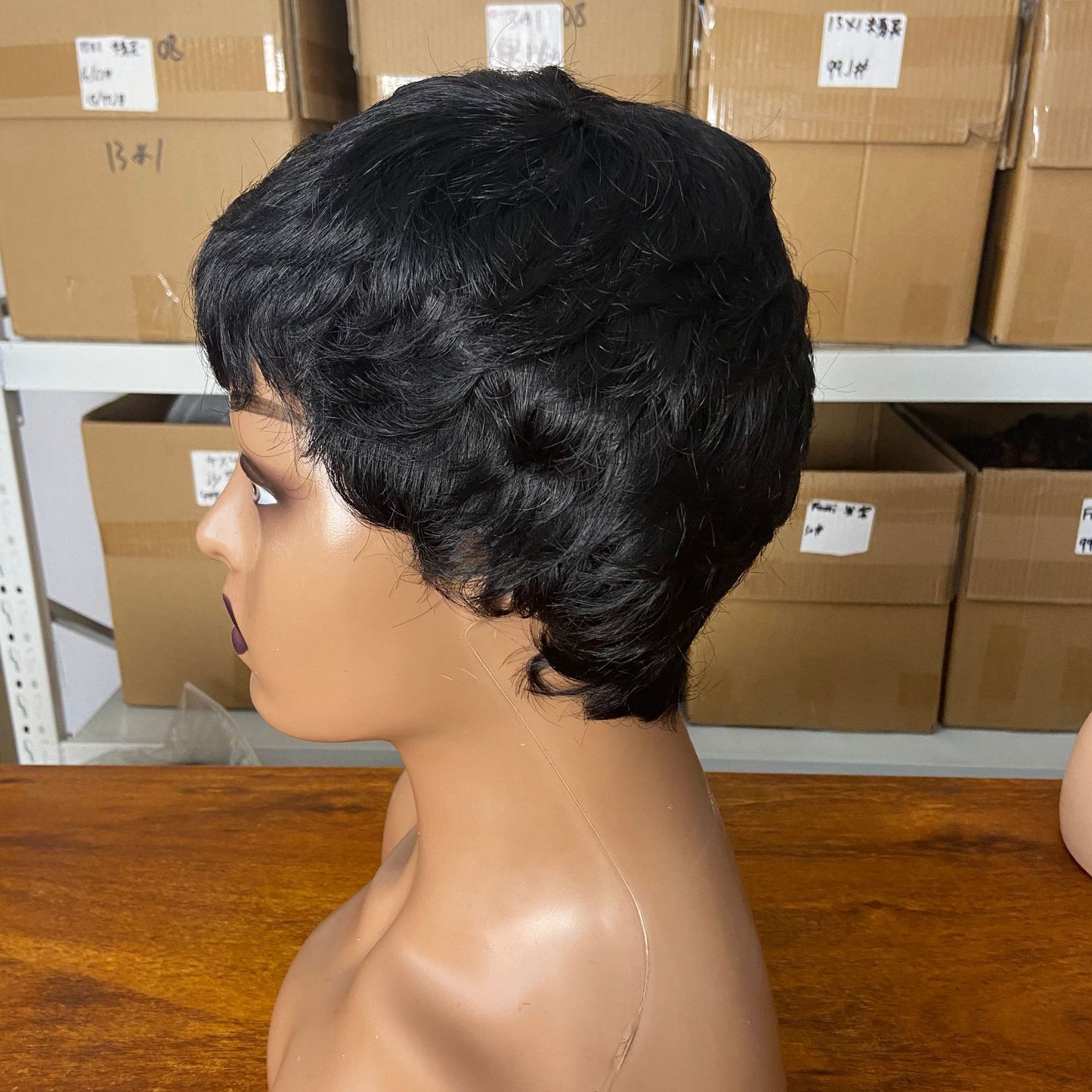 Attractive Casual Graceful Trendy Elf Human Wig Short Curly Hair