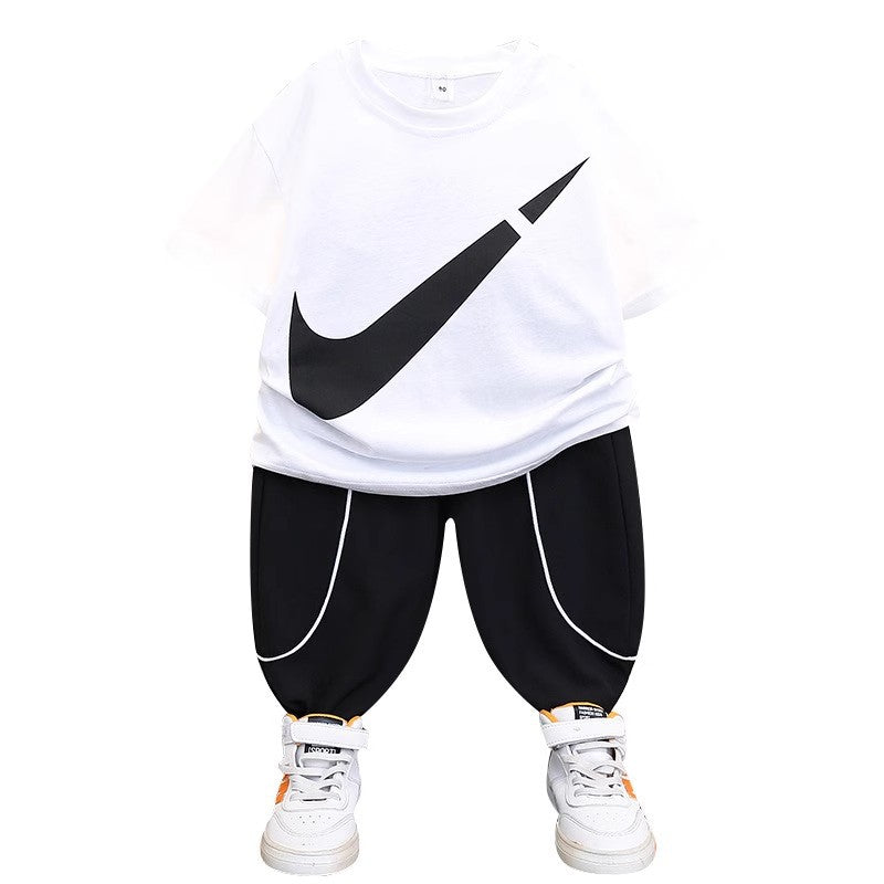 Children's Short-sleeved Broken Hook Summer Korean Style Children's Suit