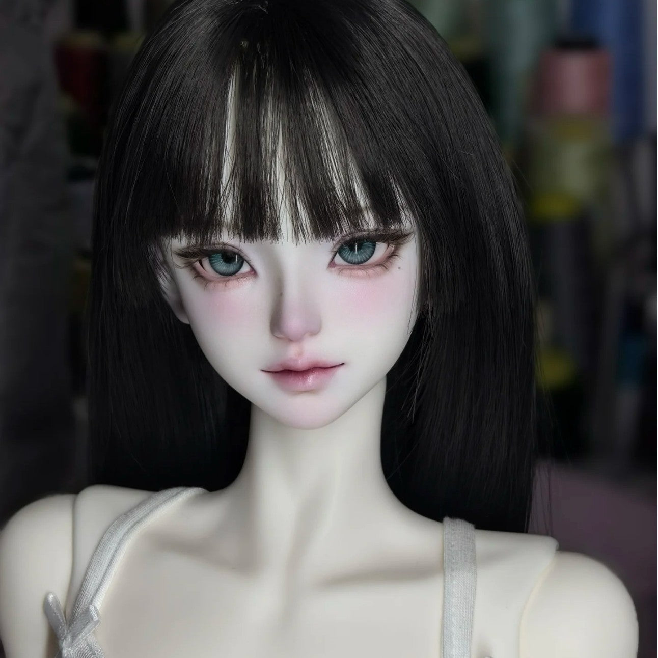 Straight Bangs Long Black Hair Good-looking Cos Wig