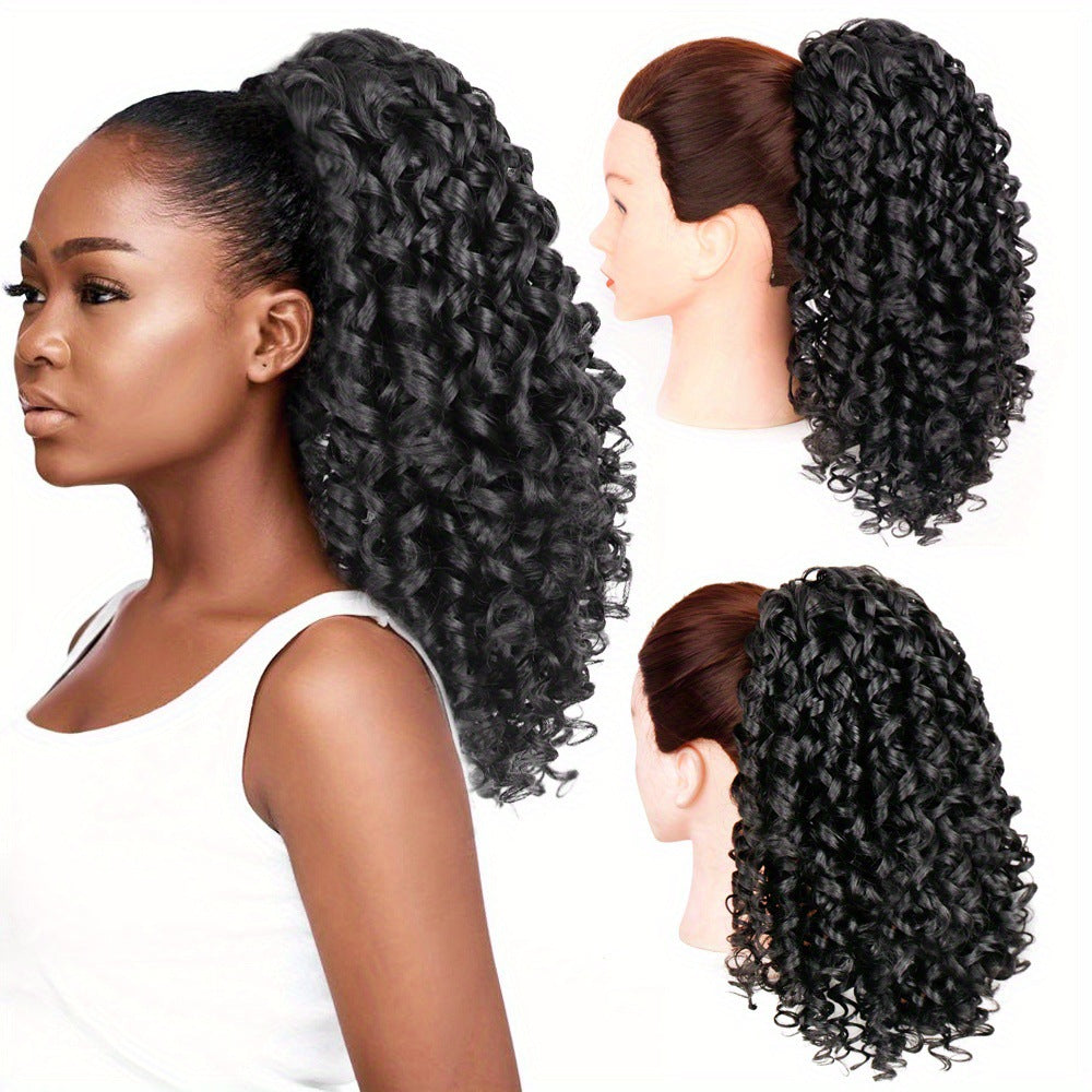 Elastic Ponytail Spring Roll Drawstring African Small Curl Fluffy Wig