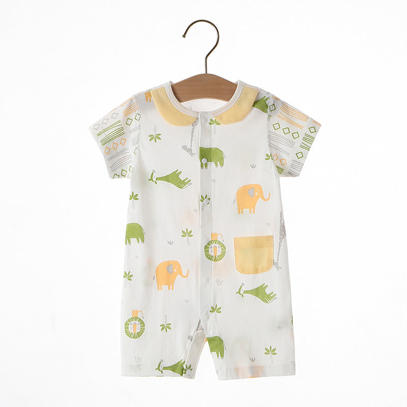 Thin Class Pure Cotton Boneless Short-sleeved Clothes Male Female Jumpsuit, Climbing Suit