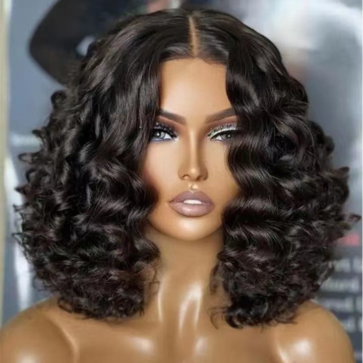 Women's Fiber Chemical Full-top Small Wave Wig Short Curly Hair