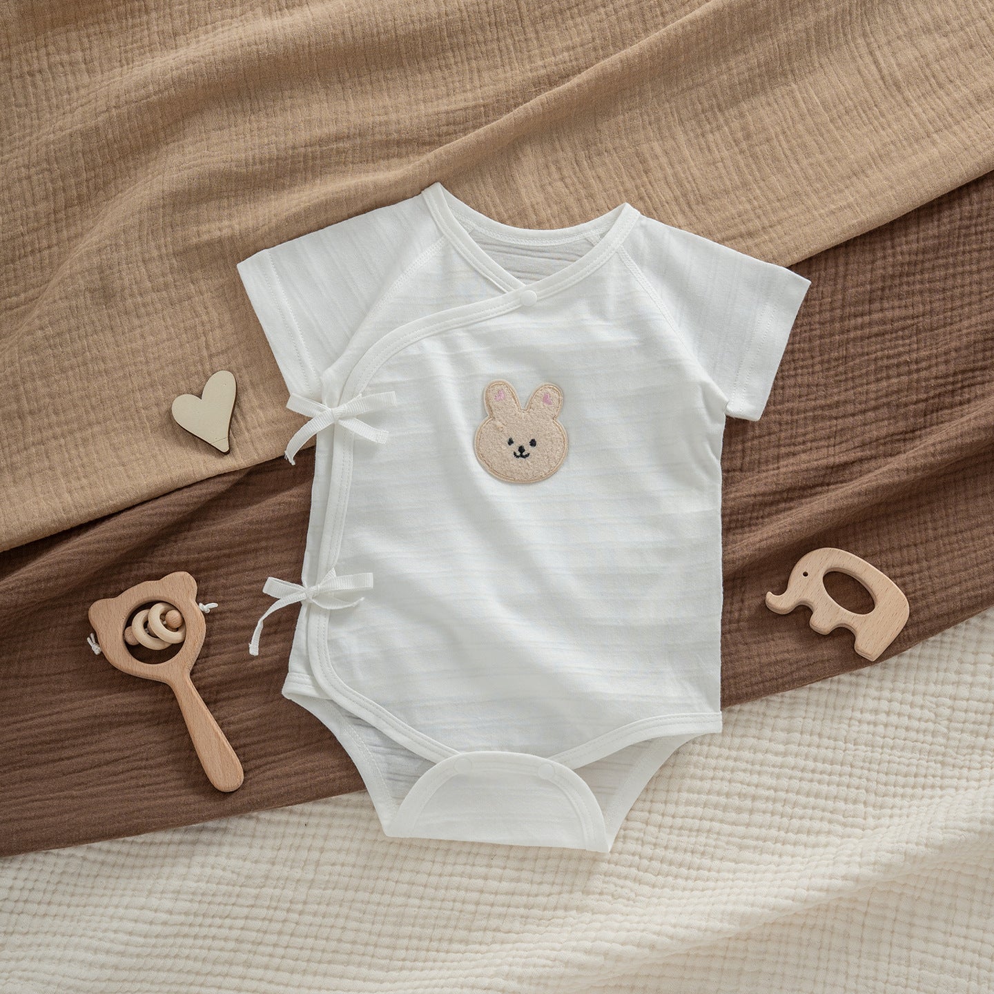 Short Sleeve Cotton Butt Wrap Clothes Months Born Boneless Triangle Jumpsuit, Climbing Suit