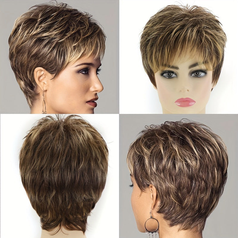 Classic Headgear Collection Chemical Fiber Female Wig Short Straight Hair
