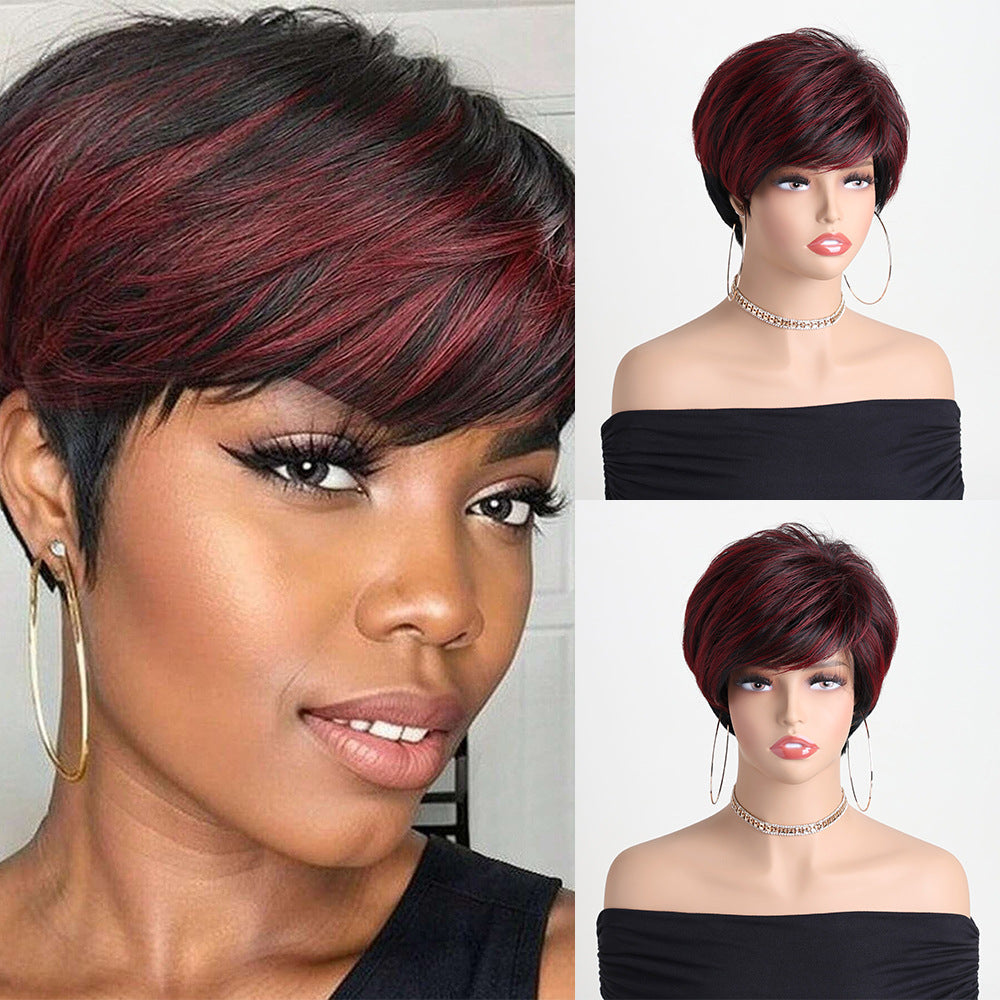 Women's Fashion Side Bangs Synthetic Wigs Fiber Wig Short Curly Hair